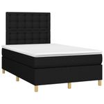 Casa si Gradina - Mobilier - Paturi si accesorii - Paturi - Pat cu arcuri, saltea si LED, negru, 120x190 cm, textil - Infinity.ro