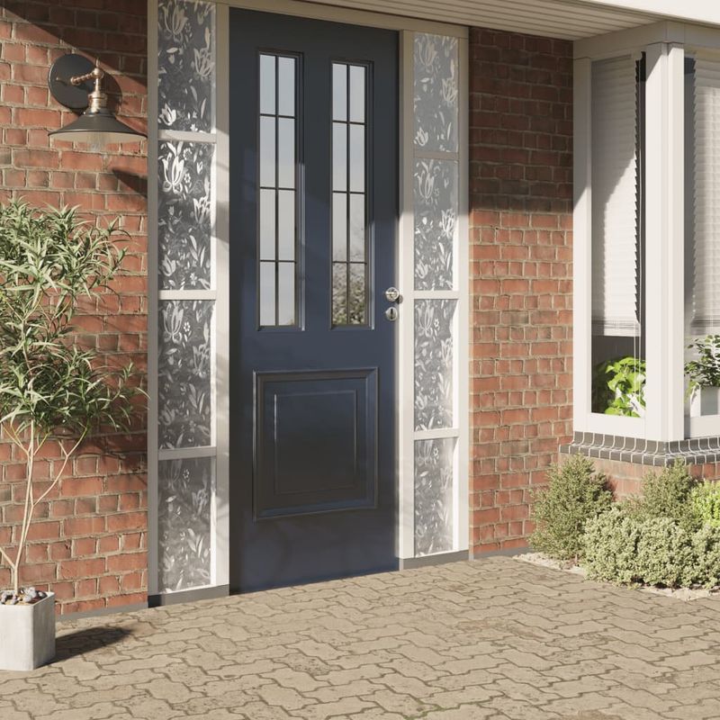 Casa si Gradina - Constructii - Ferestre si accesorii - Accesorii ferestre - Folie fereastra, 2 buc., mată, model floral, PVC, lăţime 45 cm - Infinity.ro