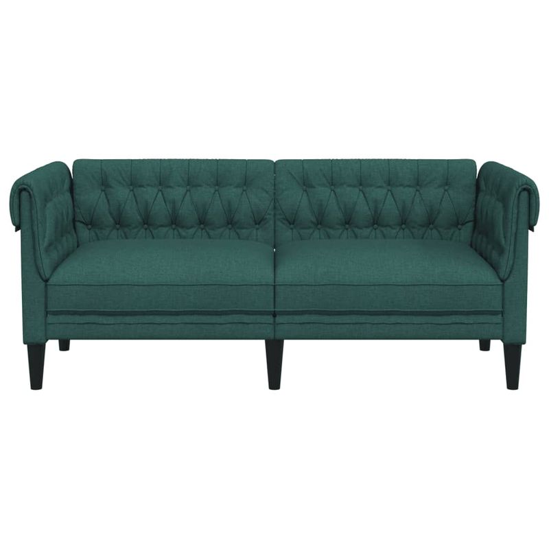 Casa si Gradina - Mobilier - Canapele si coltare - Canapele - Canapea Chesterfield cu 2 locuri, verde inchis, material textil - Infinity.ro