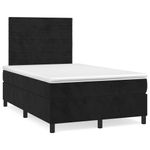 Casa si Gradina - Mobilier - Paturi si accesorii - Paturi - Pat cu arcuri, saltea si LED, negru, 120x190 cm, catifea - Infinity.ro