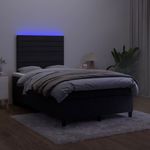 Casa si Gradina - Mobilier - Paturi si accesorii - Paturi - Pat cu arcuri, saltea si LED, negru, 120x190 cm, catifea - Infinity.ro