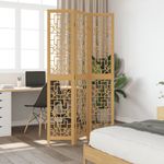 Casa si Gradina - Decoratiuni - Pereti despartitori si paravane - Paravan de camera cu 3 panouri, maro, lemn masiv paulownia - Infinity.ro