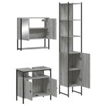 Casa si Gradina - Mobilier - Seturi de mobilier - Seturi baie - Set mobilier de baie, 3 piese, gri sonoma, lemn prelucrat - Infinity.ro