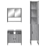 Casa si Gradina - Mobilier - Seturi de mobilier - Seturi baie - Set mobilier de baie, 3 piese, gri sonoma, lemn prelucrat - Infinity.ro