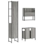 Casa si Gradina - Mobilier - Seturi de mobilier - Seturi baie - Set mobilier de baie, 3 piese, gri sonoma, lemn prelucrat - Infinity.ro