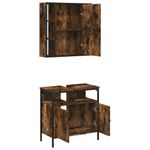 Casa si Gradina - Mobilier - Seturi de mobilier - Seturi baie - Set mobilier de baie, 2 piese, stejar fumuriu, lemn prelucrat - Infinity.ro