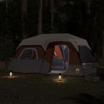 Sport si Outdoor - Camping - Corturi camping - Cort camping cu LED pentru 9 persoane, gri deschis/portocaliu - Infinity.ro