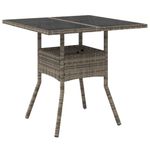Casa si Gradina - Gradina si terasa - Mobilier exterior - Mese gradina - Masa de gradina cu blat din sticla, gri, 80x80x75 cm, poliratan - Infinity.ro