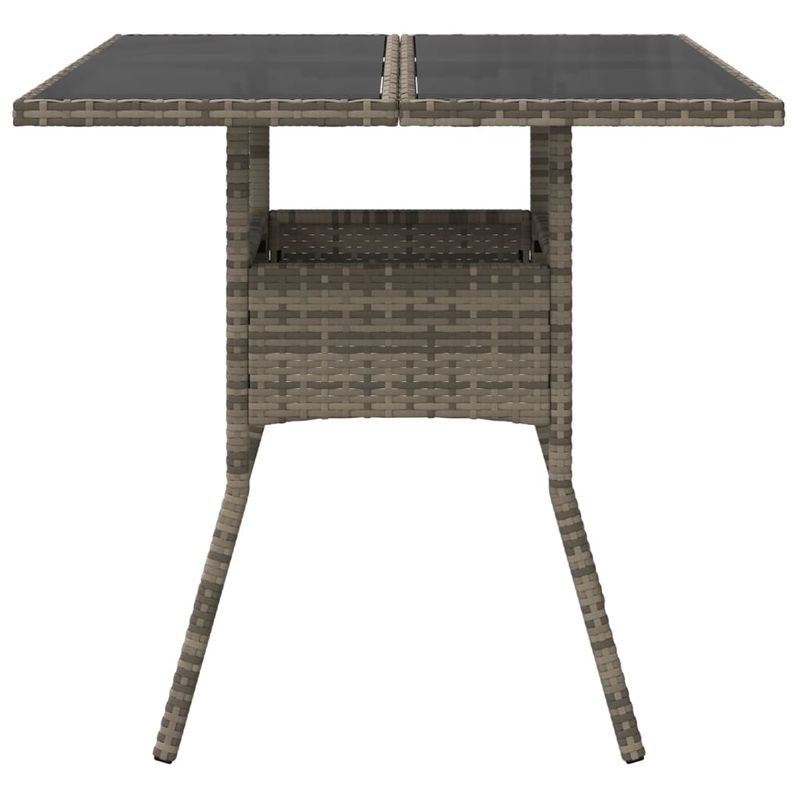 Casa si Gradina - Gradina si terasa - Mobilier exterior - Mese gradina - Masa de gradina cu blat din sticla, gri, 80x80x75 cm, poliratan - Infinity.ro