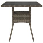 Casa si Gradina - Gradina si terasa - Mobilier exterior - Mese gradina - Masa de gradina cu blat din sticla, gri, 80x80x75 cm, poliratan - Infinity.ro