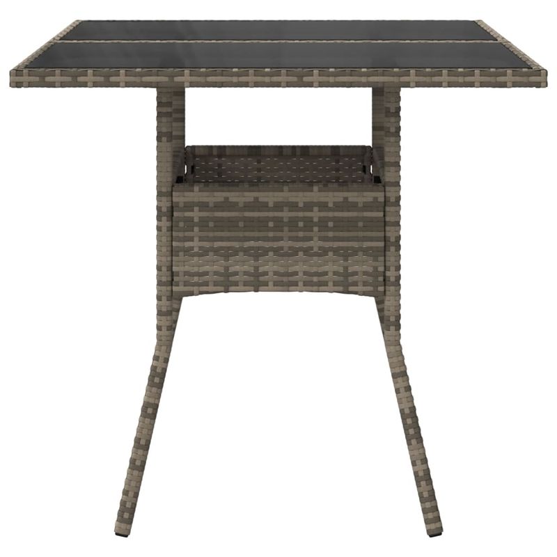 Casa si Gradina - Gradina si terasa - Mobilier exterior - Mese gradina - Masa de gradina cu blat din sticla, gri, 80x80x75 cm, poliratan - Infinity.ro