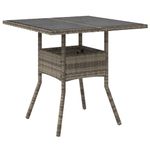 Casa si Gradina - Gradina si terasa - Mobilier exterior - Mese gradina - Masa de gradina cu blat din sticla, gri, 80x80x75 cm, poliratan - Infinity.ro