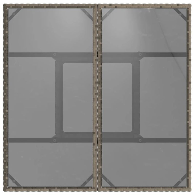 Casa si Gradina - Gradina si terasa - Mobilier exterior - Mese gradina - Masa de gradina cu blat din sticla, gri, 80x80x75 cm, poliratan - Infinity.ro