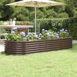 Casa si Gradina - Gradinarit si plante - Plante si ghivece - Ghivece si suporturi - Strat inaltat gradina 224x80x36 cm otel vopsit electrostatic, maro - Infinity.ro