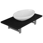 Casa si Gradina - Mobilier - Seturi de mobilier - Seturi baie - Set mobilier de baie, 2 piese, negru, ceramica, mărime raft de 60 cm și chiuvetă ovală de 40 cm - Infinity.ro