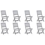 Casa si Gradina - Gradina si terasa - Mobilier exterior - Scaune si sezlonguri gradina - Scaune pliabile de exterior cu perne, 8 buc., lemn masiv acacia - Infinity.ro