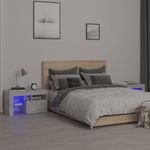 Casa si Gradina - Mobilier - Comode si corpuri - Noptiere - Noptiere cu lumini LED, 2 buc., gri beton, 70x36,5x40 cm - Infinity.ro