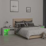 Casa si Gradina - Mobilier - Comode si corpuri - Noptiere - Noptiere cu lumini LED, 2 buc., gri beton, 70x36,5x40 cm - Infinity.ro