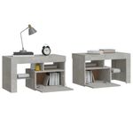 Casa si Gradina - Mobilier - Comode si corpuri - Noptiere - Noptiere cu lumini LED, 2 buc., gri beton, 70x36,5x40 cm - Infinity.ro