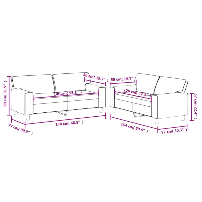 Casa si Gradina - Mobilier - Seturi de mobilier - Seturi living - Set de canapele, 2 piese, cappuccino, piele ecologica - Infinity.ro
