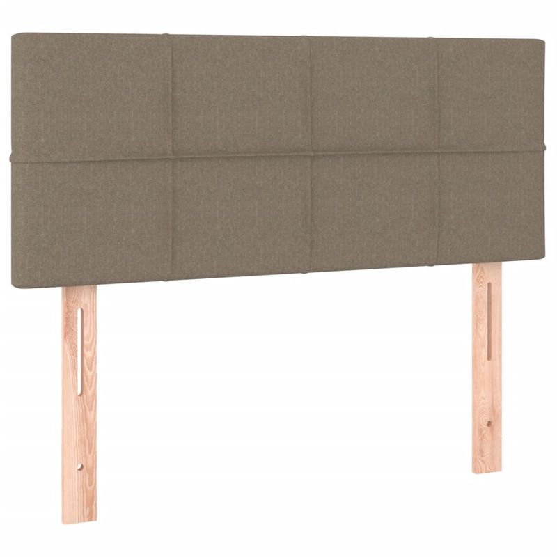 Casa si Gradina - Mobilier - Paturi si accesorii - Paturi - Pat cu arcuri, saltea si LED, gri taupe, 120x190 cm, textil - Infinity.ro