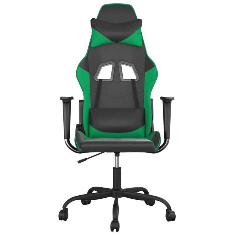 Casa si Gradina - Mobilier - Scaune si fotolii - Scaune - Scaun de gaming de masaj, negru si verde, piele ecologica - Infinity.ro