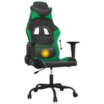 Casa si Gradina - Mobilier - Scaune si fotolii - Scaune - Scaun de gaming de masaj, negru si verde, piele ecologica - Infinity.ro