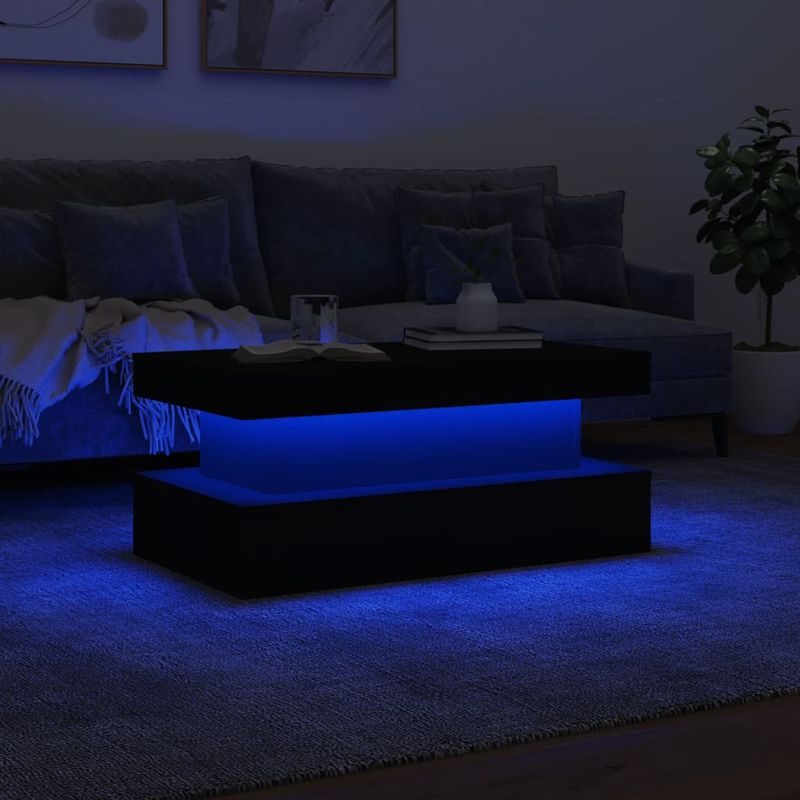 Casa si Gradina - Mobilier - Mese si birouri - Masute de cafea - Masuta de cafea cu lumini LED, alb, 90x50x40 cm - Infinity.ro