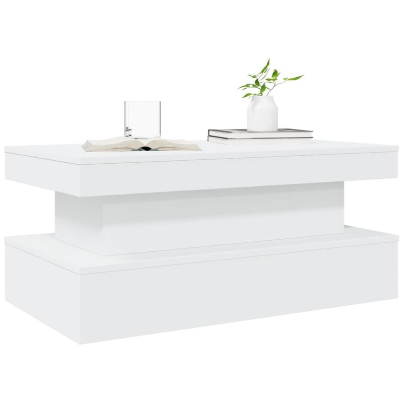 Casa si Gradina - Mobilier - Mese si birouri - Masute de cafea - Masuta de cafea cu lumini LED, alb, 90x50x40 cm - Infinity.ro