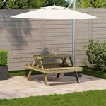 Casa si Gradina - Gradina si terasa - Mobilier exterior - Mese gradina - Masa de picnic, 105x134x75 cm, lemn impregnat de pin - Infinity.ro