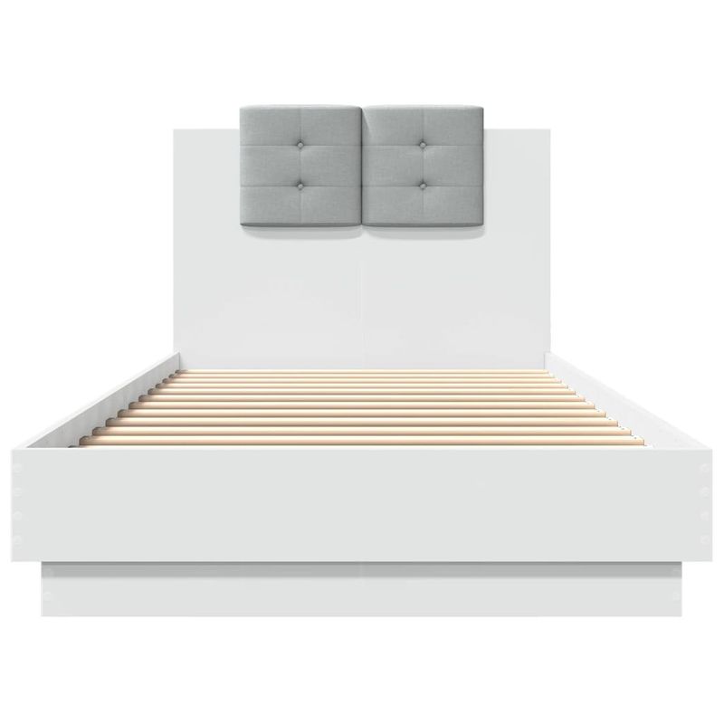 Casa si Gradina - Mobilier - Paturi si accesorii - Paturi - Cadru de pat cu tablie, alb, 90x200 cm, lemn prelucrat - Infinity.ro
