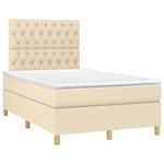 Casa si Gradina - Mobilier - Paturi si accesorii - Paturi - Pat cu arcuri, saltea si LED, crem, 120x190 cm, textil - Infinity.ro