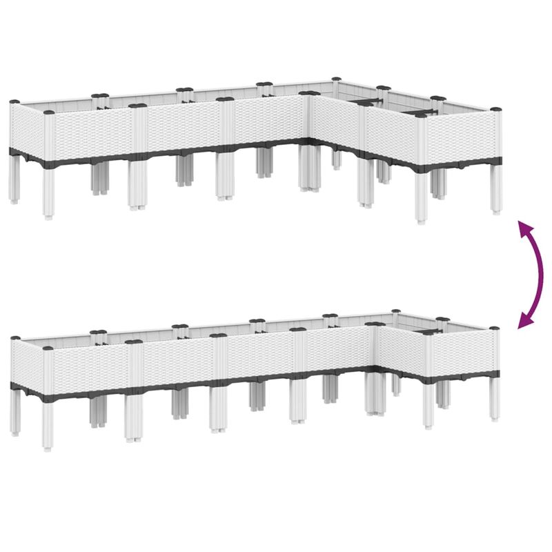 Casa si Gradina - Gradinarit si plante - Plante si ghivece - Ghivece si suporturi - Jardiniera de gradina cu picioare, alb, 160x120x42 cm, PP - Infinity.ro