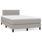 Casa si Gradina - Mobilier - Paturi si accesorii - Paturi - Pat cu arcuri, saltea si LED, gri deschis, 120x190 cm, textil - Infinity.ro