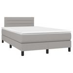 Casa si Gradina - Mobilier - Paturi si accesorii - Paturi - Pat cu arcuri, saltea si LED, gri deschis, 120x190 cm, textil - Infinity.ro