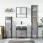 Casa si Gradina - Mobilier - Seturi de mobilier - Seturi baie - Set mobilier de baie, 4 piese, gri sonoma, lemn prelucrat - Infinity.ro