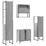 Casa si Gradina - Mobilier - Seturi de mobilier - Seturi baie - Set mobilier de baie, 4 piese, gri sonoma, lemn prelucrat - Infinity.ro