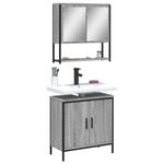Casa si Gradina - Mobilier - Seturi de mobilier - Seturi baie - Set mobilier de baie, 2 piese, gri sonoma, lemn prelucrat - Infinity.ro