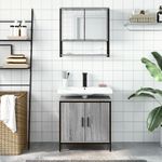 Casa si Gradina - Mobilier - Seturi de mobilier - Seturi baie - Set mobilier de baie, 2 piese, gri sonoma, lemn prelucrat - Infinity.ro