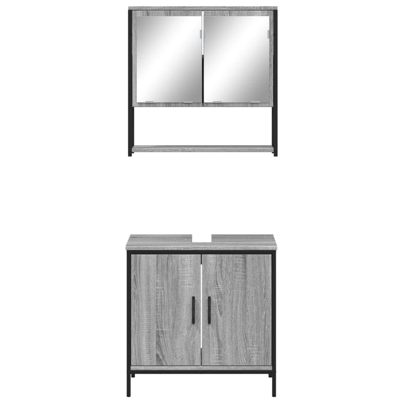 Casa si Gradina - Mobilier - Seturi de mobilier - Seturi baie - Set mobilier de baie, 2 piese, gri sonoma, lemn prelucrat - Infinity.ro