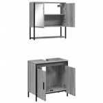 Casa si Gradina - Mobilier - Seturi de mobilier - Seturi baie - Set mobilier de baie, 2 piese, gri sonoma, lemn prelucrat - Infinity.ro