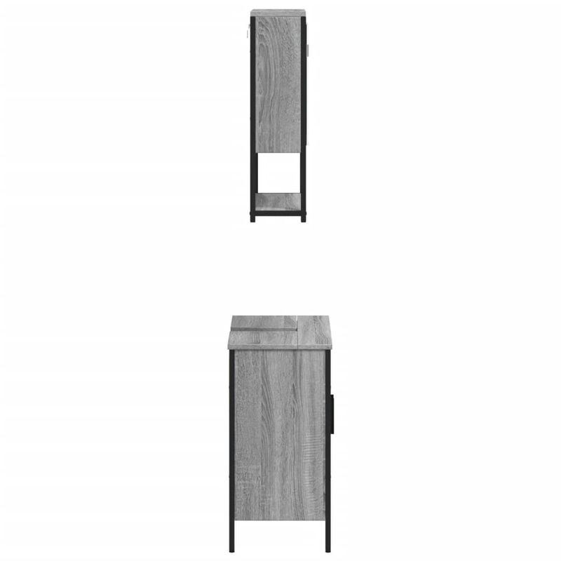 Casa si Gradina - Mobilier - Seturi de mobilier - Seturi baie - Set mobilier de baie, 2 piese, gri sonoma, lemn prelucrat - Infinity.ro