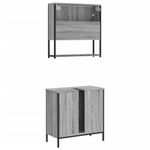 Casa si Gradina - Mobilier - Seturi de mobilier - Seturi baie - Set mobilier de baie, 2 piese, gri sonoma, lemn prelucrat - Infinity.ro