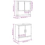 Casa si Gradina - Mobilier - Seturi de mobilier - Seturi baie - Set mobilier de baie, 2 piese, gri sonoma, lemn prelucrat - Infinity.ro