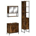 Casa si Gradina - Mobilier - Seturi de mobilier - Seturi baie - Set mobilier de baie, 3 piese, stejar fumuriu, lemn prelucrat - Infinity.ro