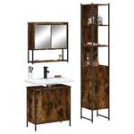 Casa si Gradina - Mobilier - Seturi de mobilier - Seturi baie - Set mobilier de baie, 3 piese, stejar fumuriu, lemn prelucrat - Infinity.ro