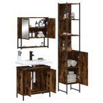 Casa si Gradina - Mobilier - Seturi de mobilier - Seturi baie - Set mobilier de baie, 3 piese, stejar fumuriu, lemn prelucrat - Infinity.ro