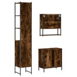 Casa si Gradina - Mobilier - Seturi de mobilier - Seturi baie - Set mobilier de baie, 3 piese, stejar fumuriu, lemn prelucrat - Infinity.ro