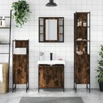 Casa si Gradina - Mobilier - Seturi de mobilier - Seturi baie - Set dulapuri de baie, 4 piese, stejar afumat, lemn prelucrat - Infinity.ro