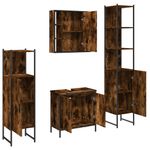 Casa si Gradina - Mobilier - Seturi de mobilier - Seturi baie - Set dulapuri de baie, 4 piese, stejar afumat, lemn prelucrat - Infinity.ro